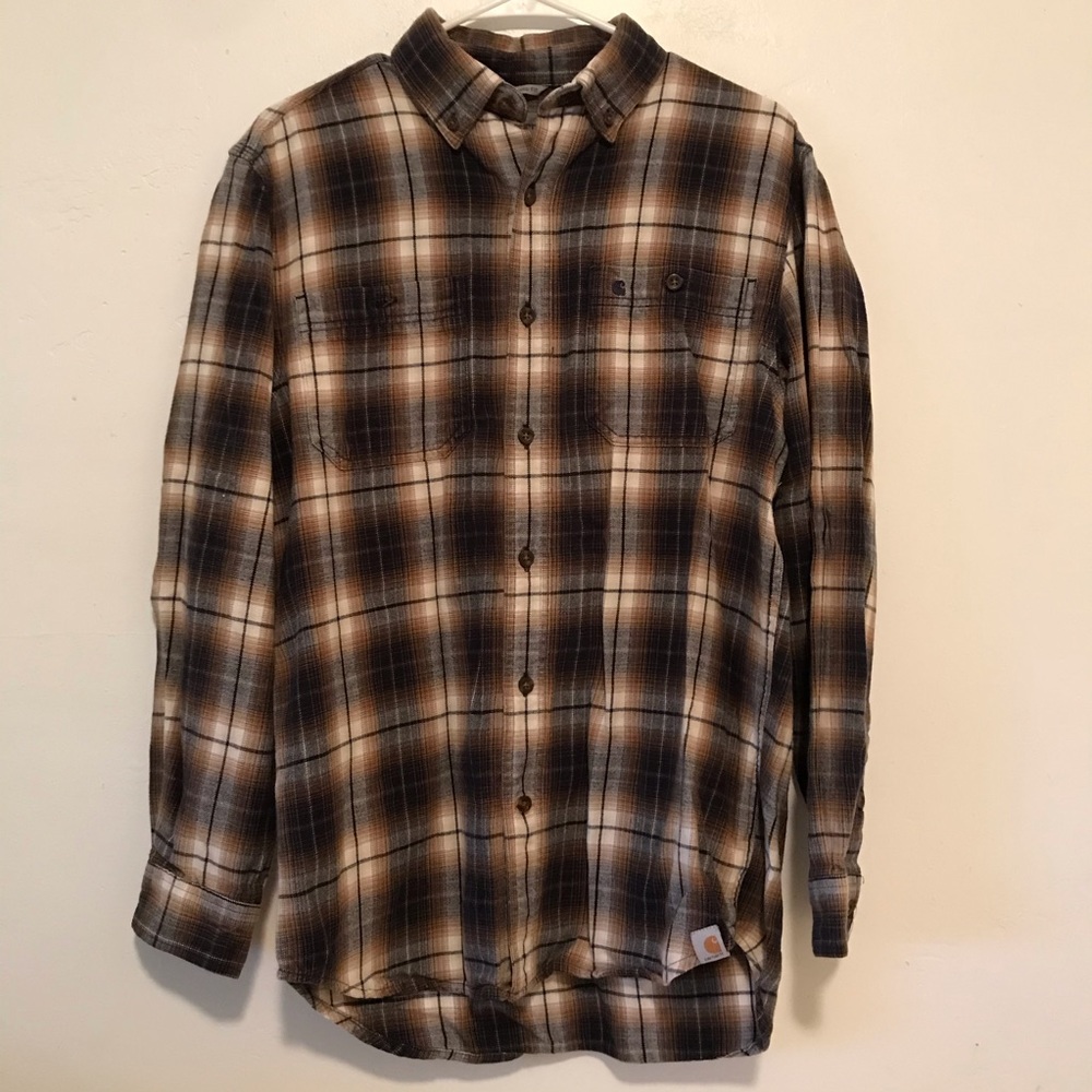 Carhartt Mens Relaxed Fit Flannel Shirt Button Up